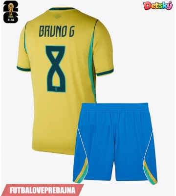 Lacne Dětský Futbalové dres Brazília Bruno Guimaraes #8 MS 2026 Krátky Rukáv - Domáci (+ trenírky)